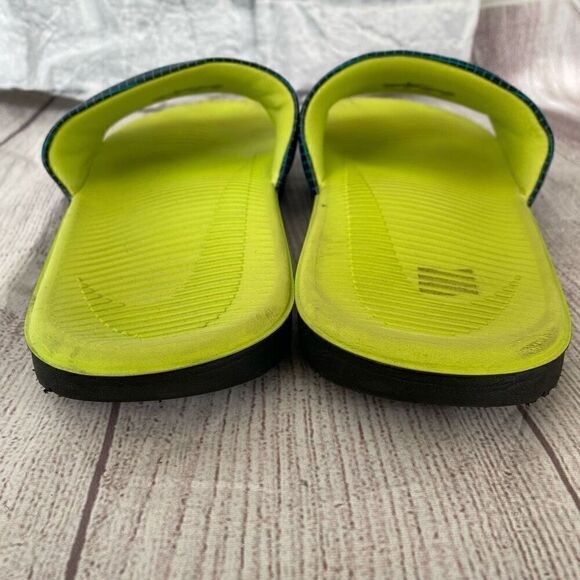 Nike men 7 slip on sandals/slides yellow & blue - Picture 4 of 6